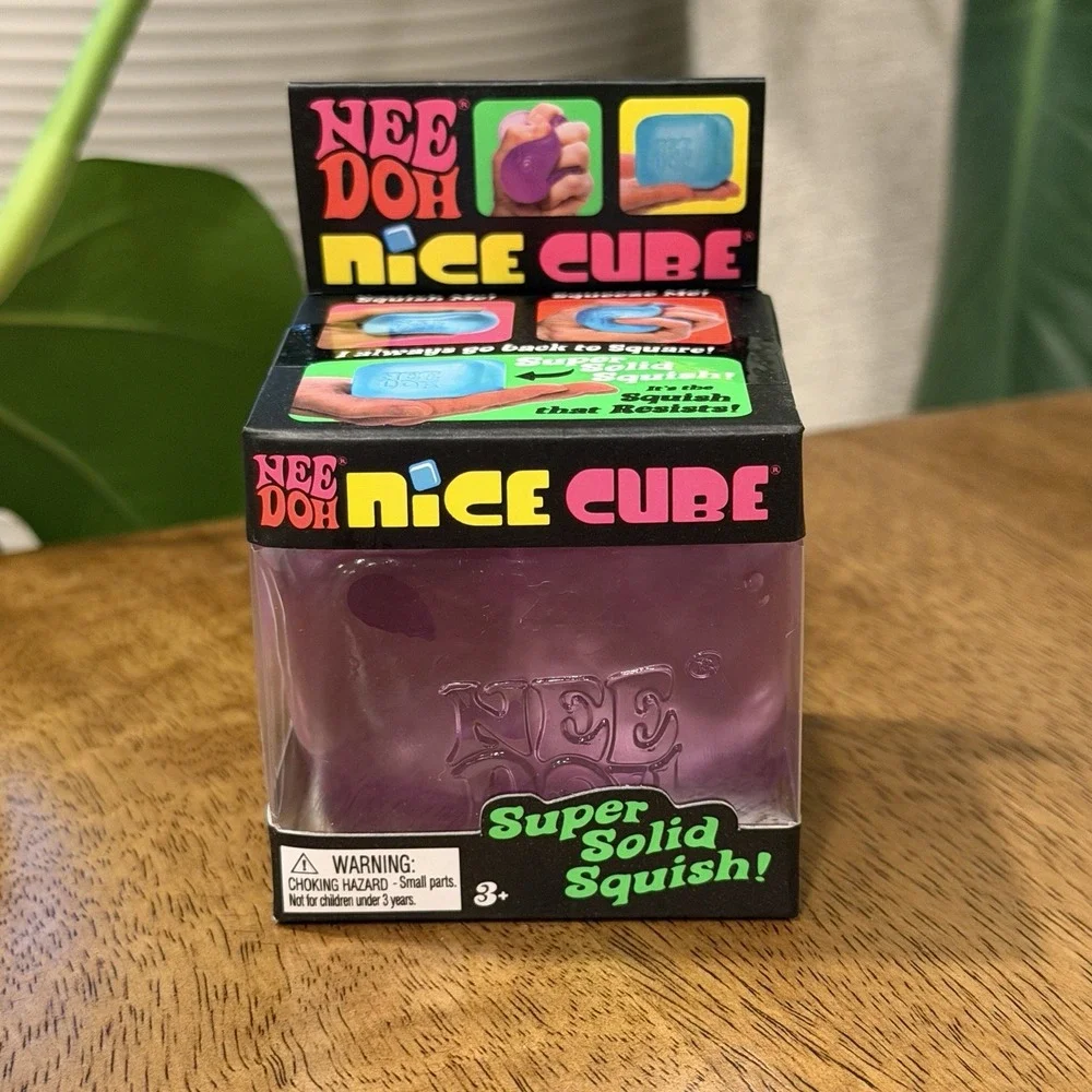 Nee Doh Needoh Nice Cube Purple Ice Super Solid Squish Authentic Fidget NEW - Picture 1 of 1